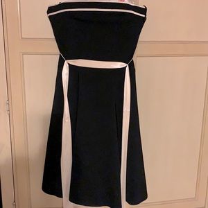 Ruby Fox black strapless dress with ivory belt- girls size 7